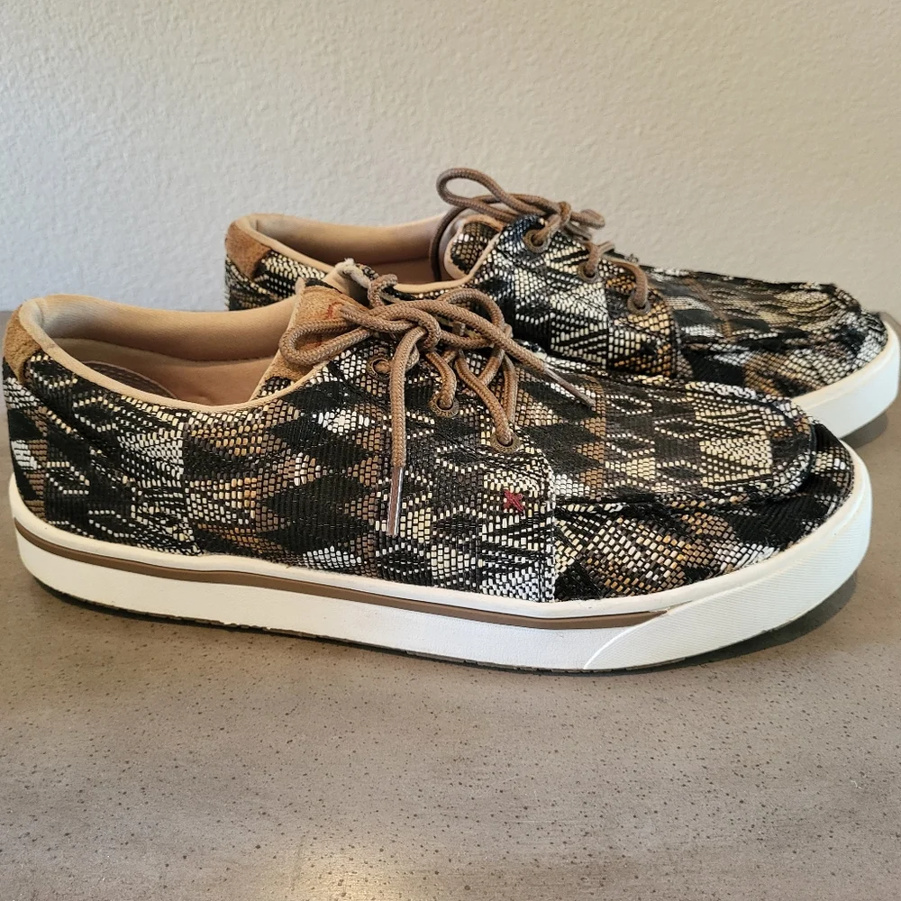 Twisted X Black and Tan Patterned Sneakers - Size Men's 9 1/2 M